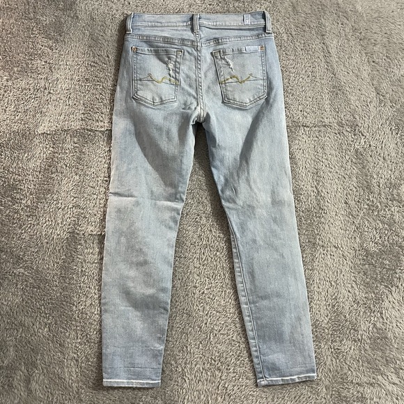 7 For All Mankind Jeans Womens Size‎ 24 Josefina Skinny Boyfriend Blue Denim - Picture 9 of 9
